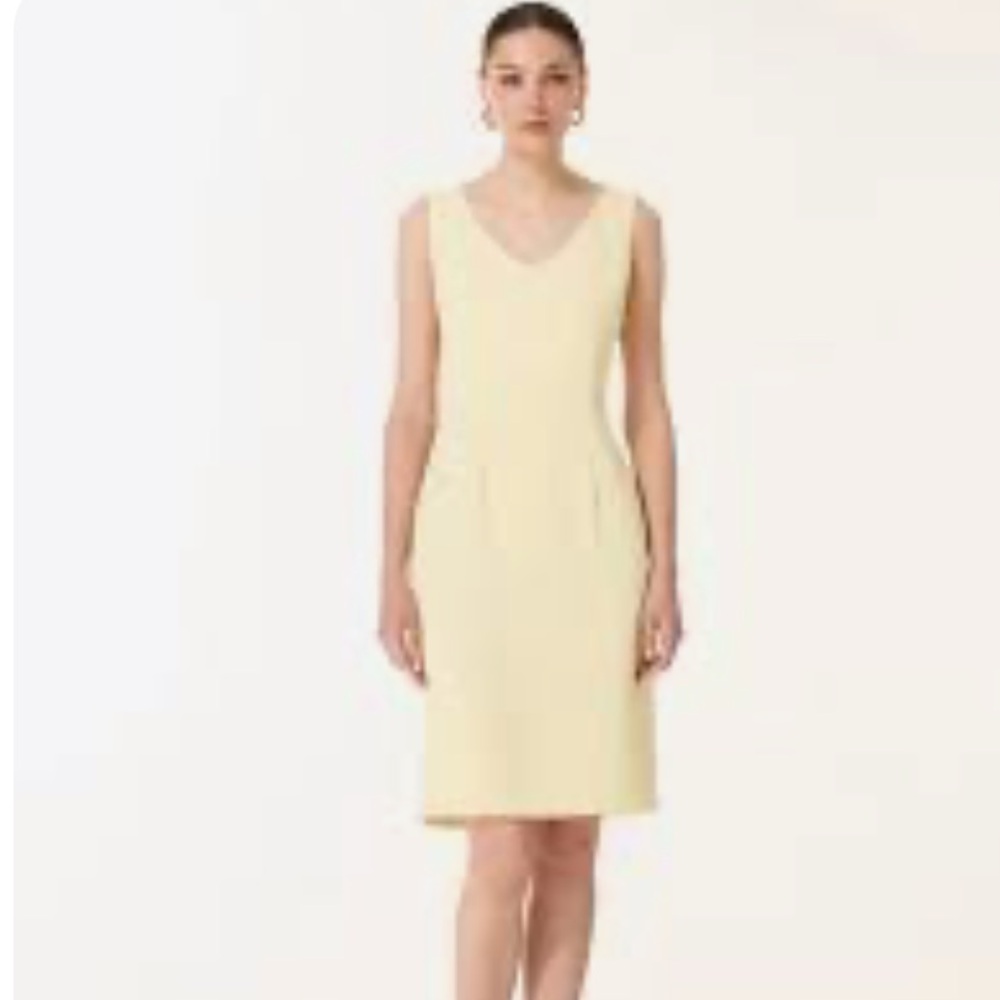 MODA INTERNATIONAL Butter  Yellow Sleeveless Sheath Dress 10 Tall NWOT